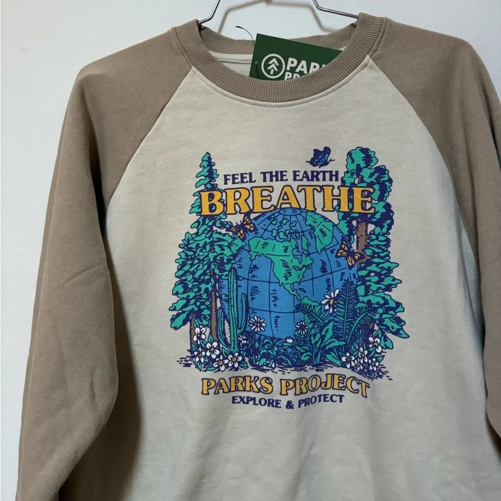 NWT Parks Project Feel The Earth Breathe Raglan Crew Size Medium - Picture 6 of 11